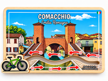 Carica l'immagine nel visualizzatore di Gallery, Calamita Magnete - COMACCHIO - ipidee - LEGNO - Movimento BICICLETTA TREPPONTI
