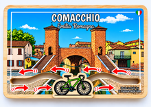 Carica l'immagine nel visualizzatore di Gallery, Calamita Magnete - COMACCHIO - ipidee - LEGNO - Movimento BICICLETTA TREPPONTI
