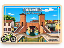 Carica l'immagine nel visualizzatore di Gallery, Calamita Magnete - COMACCHIO - ipidee - LEGNO - Movimento BICICLETTA TREPPONTI
