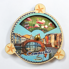 Carica l'immagine nel visualizzatore di Gallery, Calamita Magnete - COMACCHIO - gip - LEGNO MDF -  ROTANTE 4 VEDUTE - STELLA MARINA
