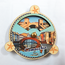 Carica l'immagine nel visualizzatore di Gallery, Calamita Magnete - COMACCHIO - gip - LEGNO MDF -  ROTANTE 4 VEDUTE - STELLA MARINA
