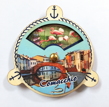 Carica l'immagine nel visualizzatore di Gallery, Calamita Magnete - COMACCHIO - gip - LEGNO MDF -  ROTANTE 4 VEDUTE - ANCORA
