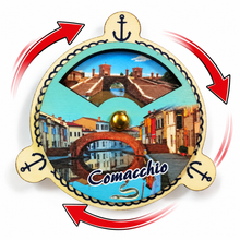 Carica l'immagine nel visualizzatore di Gallery, Calamita Magnete - COMACCHIO - gip - LEGNO MDF -  ROTANTE 4 VEDUTE - ANCORA
