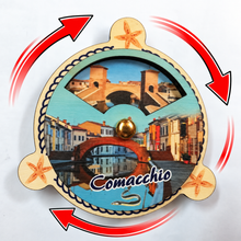 Carica l'immagine nel visualizzatore di Gallery, Calamita Magnete - COMACCHIO - gip - LEGNO MDF -  ROTANTE 4 VEDUTE - STELLA MARINA
