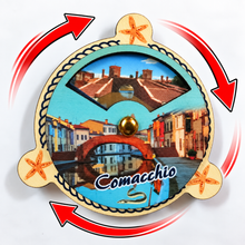 Carica l'immagine nel visualizzatore di Gallery, Calamita Magnete - COMACCHIO - gip - LEGNO MDF -  ROTANTE 4 VEDUTE - STELLA MARINA
