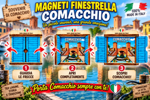 Carica l'immagine nel visualizzatore di Gallery, Calamita Magnete - COMACCHIO - ipidee - LEGNO - FINESTRELLA VERDE
