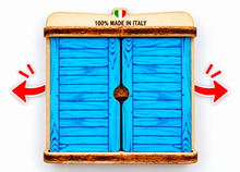 Carica l'immagine nel visualizzatore di Gallery, Calamita Magnete - COMACCHIO - ipidee - LEGNO - FINESTRELLA AZZURRA

