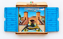 Carica l'immagine nel visualizzatore di Gallery, Calamita Magnete - COMACCHIO - ipidee - LEGNO - FINESTRELLA AZZURRA
