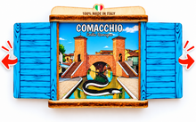 Carica l'immagine nel visualizzatore di Gallery, Calamita Magnete - COMACCHIO - ipidee - LEGNO - FINESTRELLA AZZURRA
