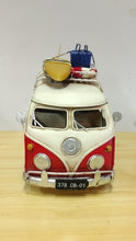 Carica l&#39;immagine nel visualizzatore di Gallery, FURGONE HIPPIE GRANDE - MODELLINO D&#39;EPOCA VINTAGE IN FERRO - SURF
