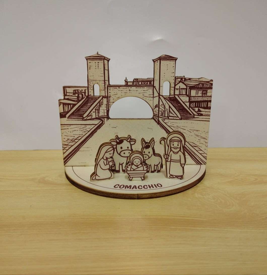 NATIVITA' PRESEPE - LEGNO - COMACCHIO TREPPONTI NATURAL