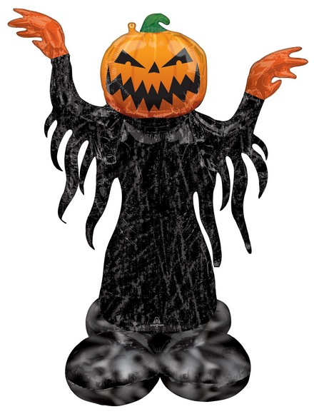 PALLONE FOIL - TESTA DI ZUCCA HALLOWEEN FANTASMA