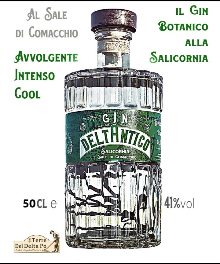 GIN DELTANTICO GIN DEL DELTA GIN DI COMACCHIO 50cl Alla Salicornia e Sale di Comacchio