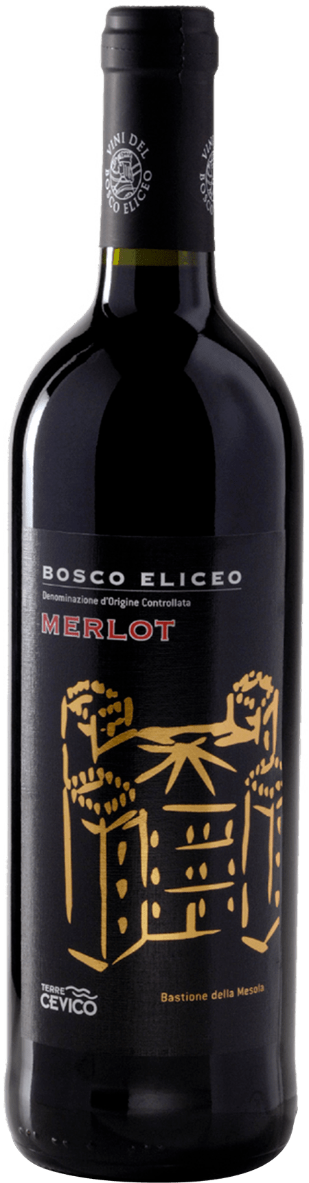 VINO - Bosco Eliceo Rosso Fermo Merlot D.O.C. - TERRE CEVICO - 1 BOTTIGLIA DA 0,75