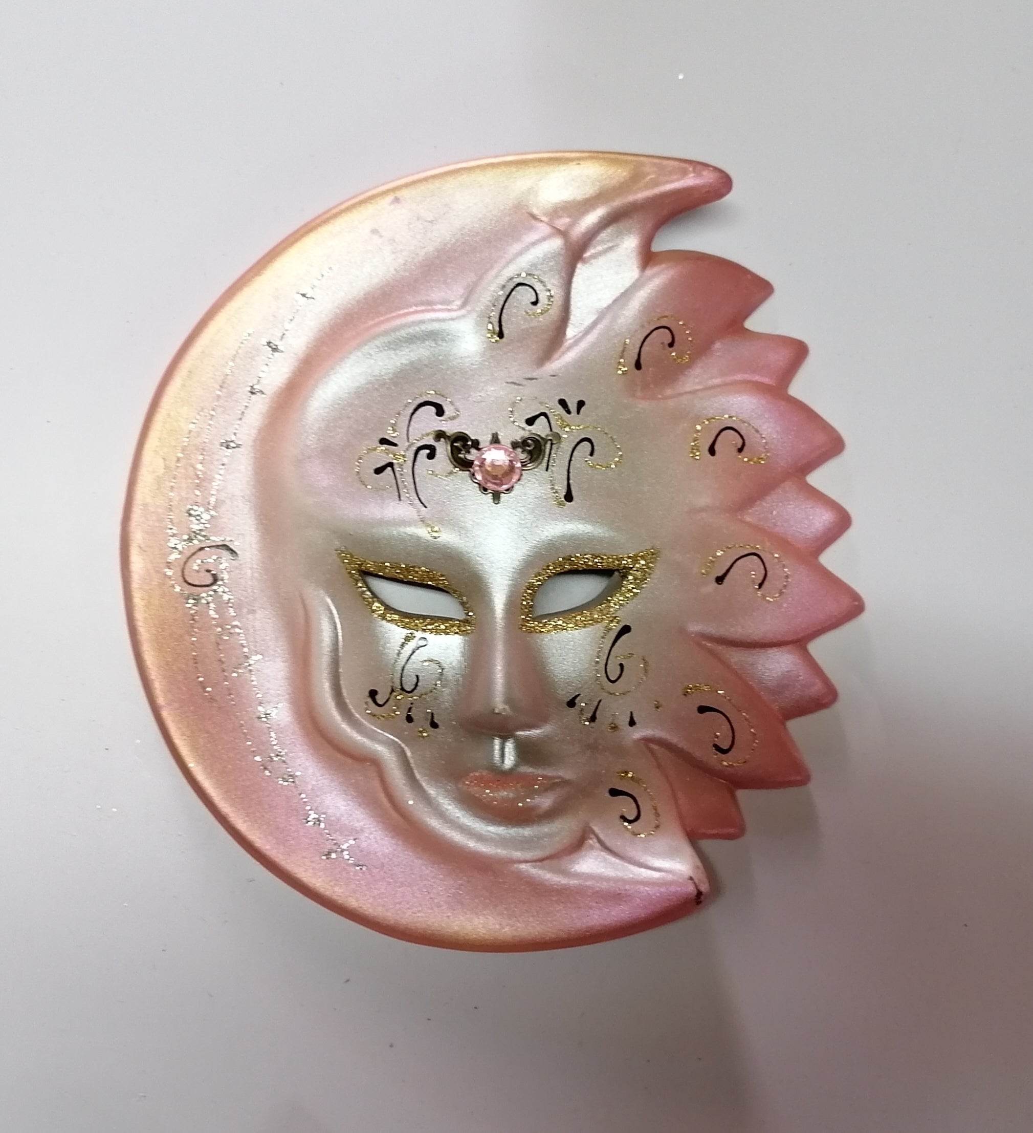 MASCHERA VENEZIANA - SOLE / LUNA ROSA – Souvenir di Comacchio